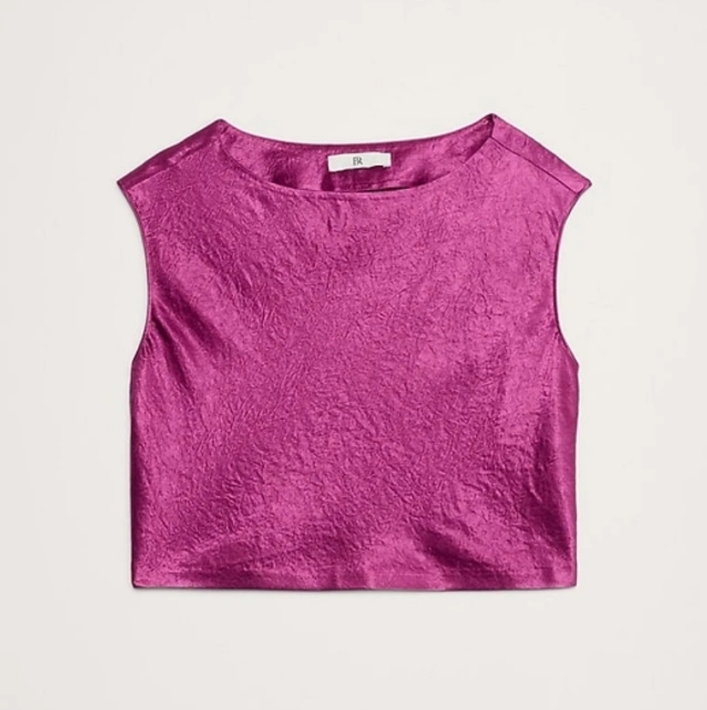 Banana Republic Fuchsia Satin Sleeveless Top